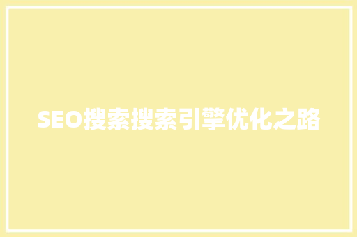 SEO搜索搜索引擎优化之路