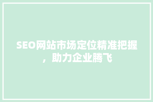 SEO网站市场定位精准把握，助力企业腾飞