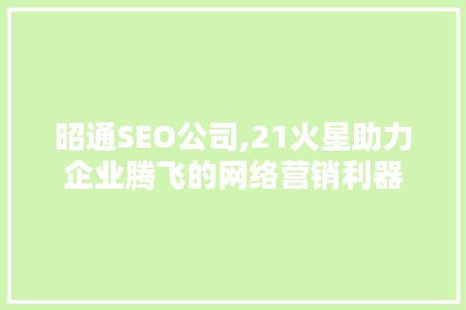 昭通SEO公司,21火星助力企业腾飞的网络营销利器