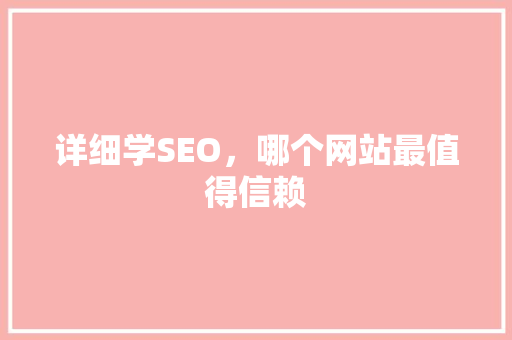 详细学SEO，哪个网站最值得信赖 建站教程