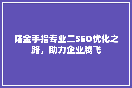 陆金手指专业二SEO优化之路，助力企业腾飞