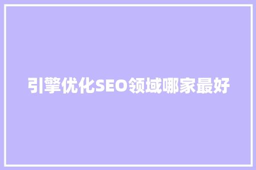 引擎优化SEO领域哪家最好