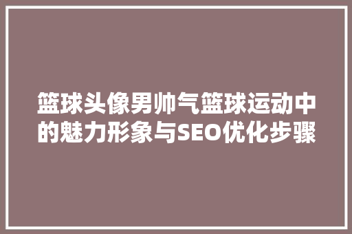 篮球头像男帅气篮球运动中的魅力形象与SEO优化步骤