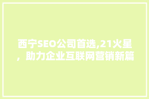 西宁SEO公司首选,21火星，助力企业互联网营销新篇章