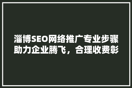 淄博SEO网络推广专业步骤助力企业腾飞，合理收费彰显价值