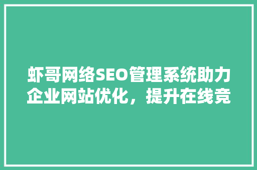 虾哥网络SEO管理系统助力企业网站优化，提升在线竞争力 建站教程