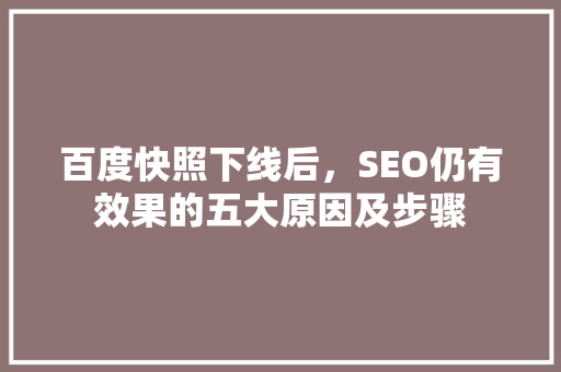 百度快照下线后，SEO仍有效果的五大原因及步骤