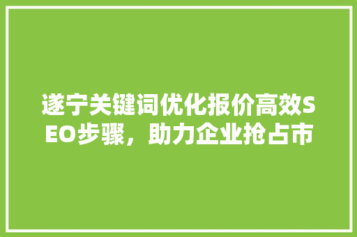 遂宁关键词优化报价高效SEO步骤，助力企业抢占市场先机 建站教程