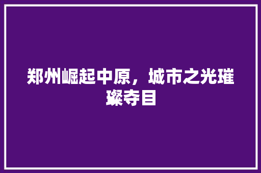 郑州崛起中原，城市之光璀璨夺目 建站教程