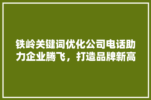 铁岭关键词优化公司电话助力企业腾飞，打造品牌新高度
