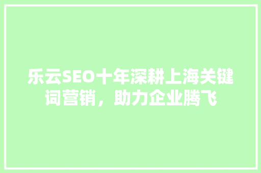 乐云SEO十年深耕上海关键词营销，助力企业腾飞
