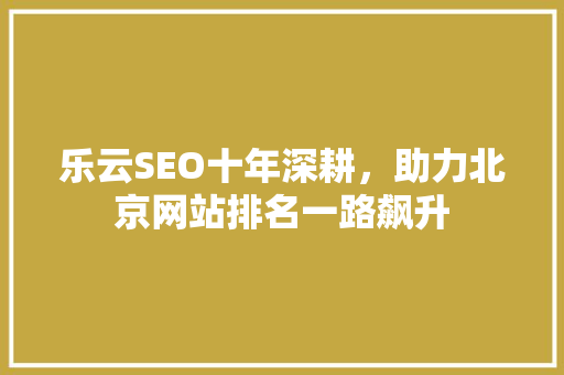 乐云SEO十年深耕，助力北京网站排名一路飙升