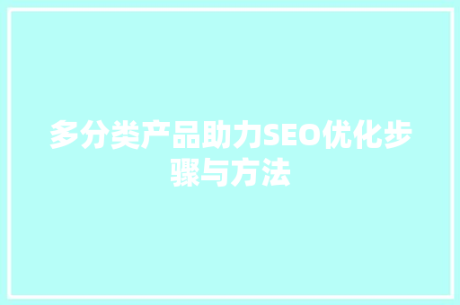 多分类产品助力SEO优化步骤与方法