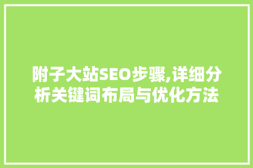 附子大站SEO步骤,详细分析关键词布局与优化方法