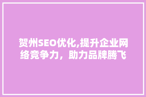 贺州SEO优化,提升企业网络竞争力，助力品牌腾飞