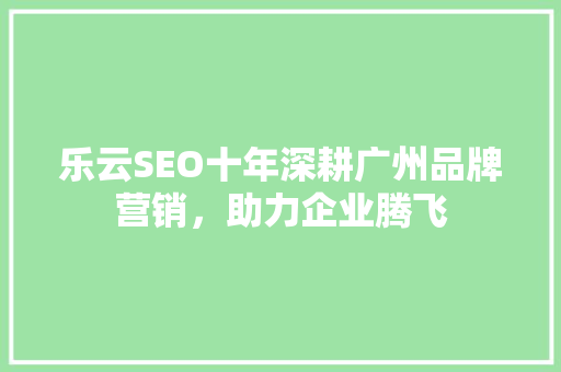 乐云SEO十年深耕广州品牌营销，助力企业腾飞