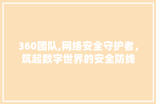 360团队,网络安全守护者，筑起数字世界的安全防线