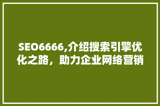 SEO6666,介绍搜索引擎优化之路，助力企业网络营销 SEO6666,介绍搜索引擎优化之路，助力企业网络营销 WordPress教程