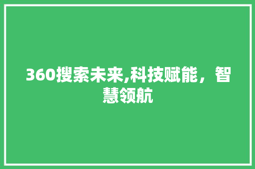 360搜索未来,科技赋能，智慧领航