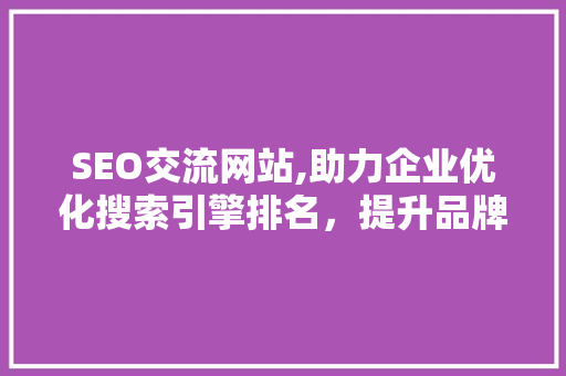 SEO交流网站,助力企业优化搜索引擎排名，提升品牌影响力 SEO交流网站,助力企业优化搜索引擎排名，提升品牌影响力 SEO教程