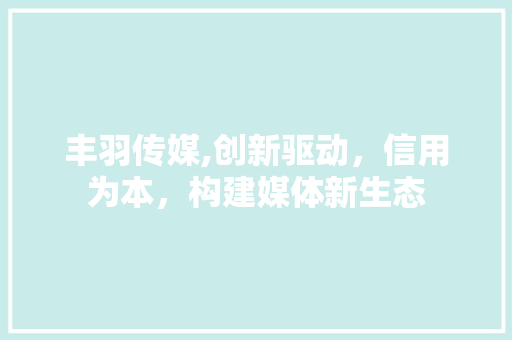 丰羽传媒,创新驱动，信用为本，构建媒体新生态 丰羽传媒,创新驱动，信用为本，构建媒体新生态 SEO教程