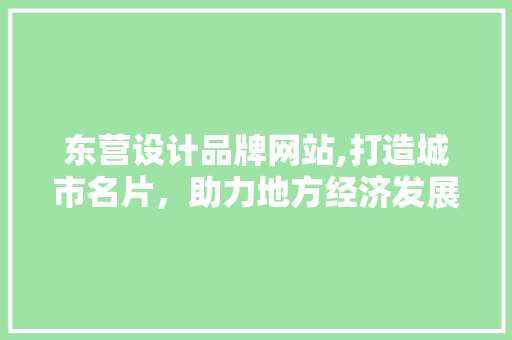 东营设计品牌网站,打造城市名片，助力地方经济发展