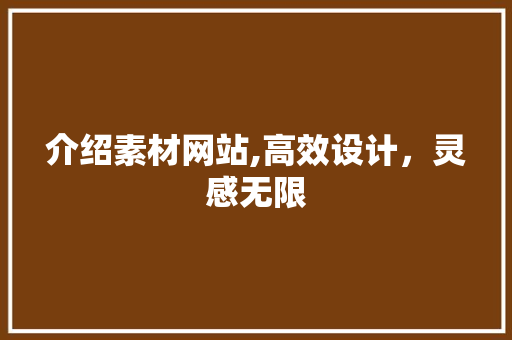 介绍素材网站,高效设计，灵感无限