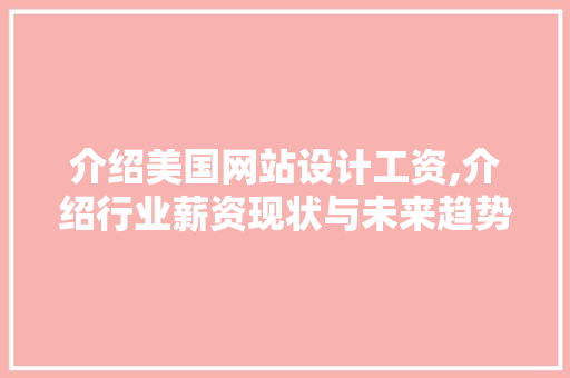 介绍美国网站设计工资,介绍行业薪资现状与未来趋势