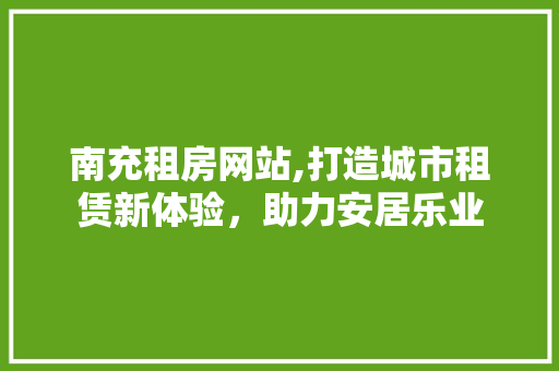 南充租房网站,打造城市租赁新体验，助力安居乐业