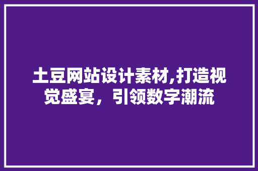 土豆网站设计素材,打造视觉盛宴，引领数字潮流