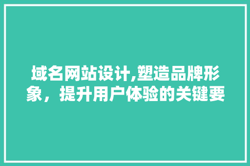 域名网站设计,塑造品牌形象，提升用户体验的关键要素