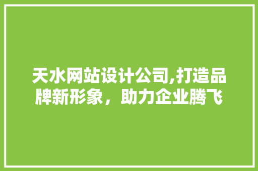 天水网站设计公司,打造品牌新形象，助力企业腾飞