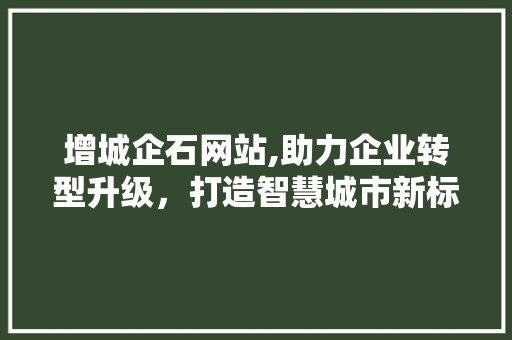 增城企石网站,助力企业转型升级，打造智慧城市新标杆