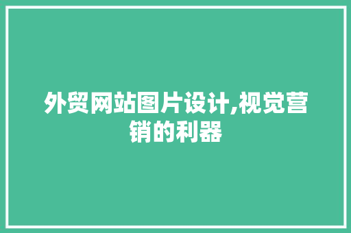 外贸网站图片设计,视觉营销的利器