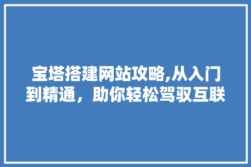 宝塔搭建网站攻略,从入门到精通，助你轻松驾驭互联网江湖