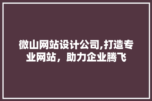 微山网站设计公司,打造专业网站，助力企业腾飞 微山网站设计公司,打造专业网站，助力企业腾飞 SEO教程