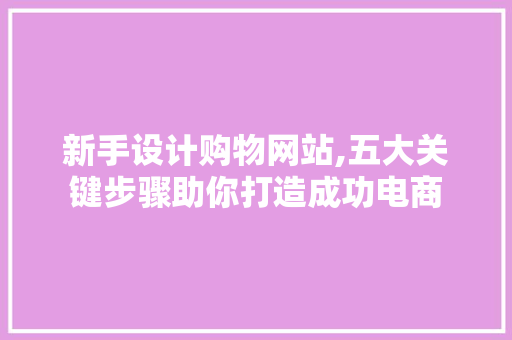 新手设计购物网站,五大关键步骤助你打造成功电商