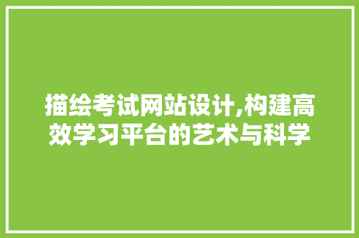 描绘考试网站设计,构建高效学习平台的艺术与科学