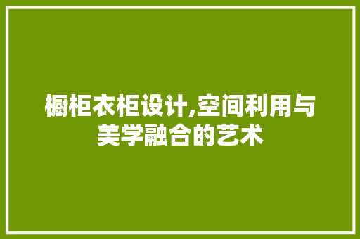 橱柜衣柜设计,空间利用与美学融合的艺术