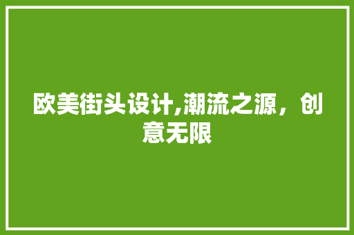 欧美街头设计,潮流之源，创意无限