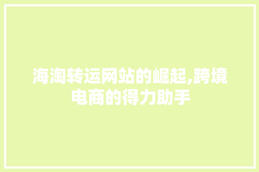 海淘转运网站的崛起,跨境电商的得力助手